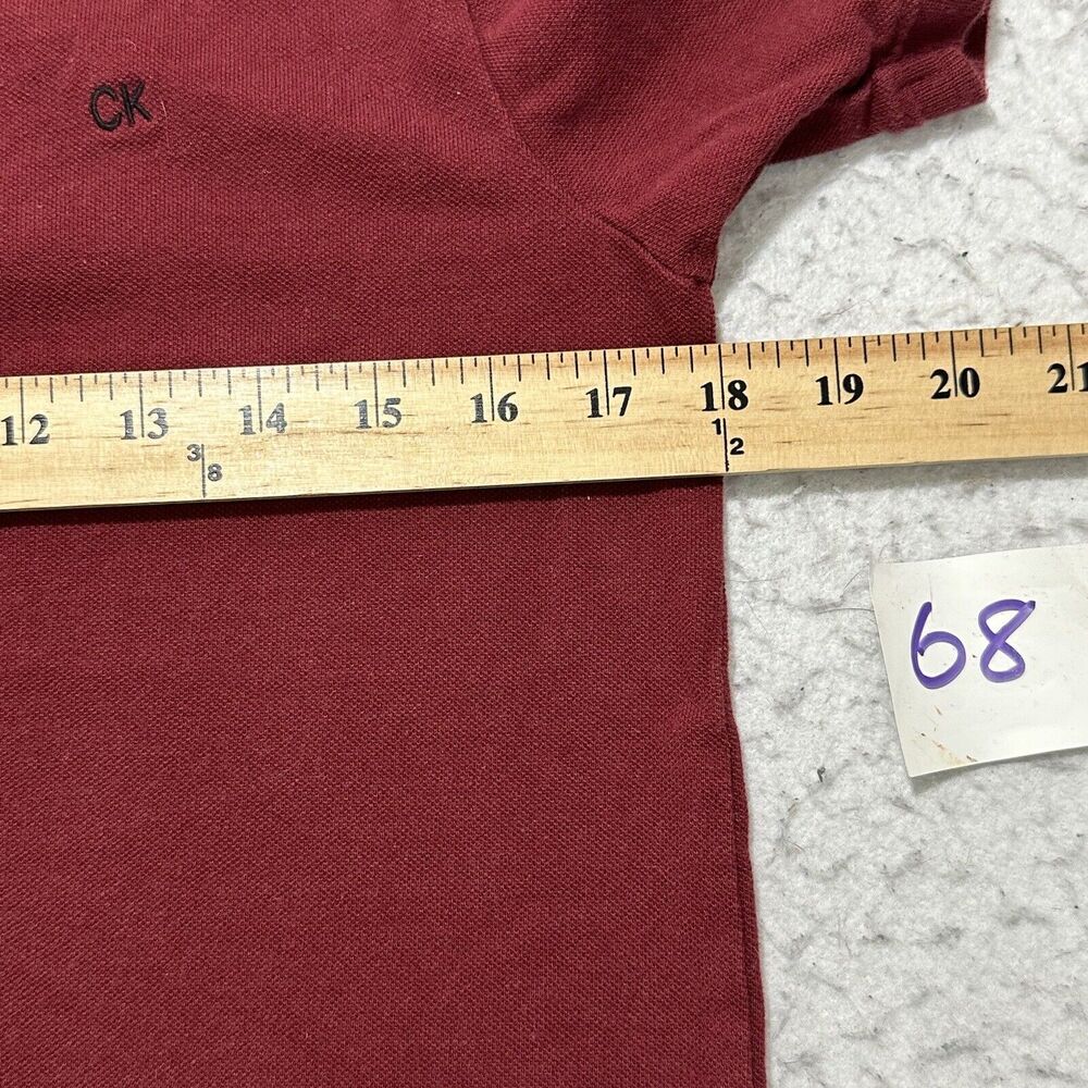 Calvin Klein Jeans Youth Medium (10/12) Short Sleeve Burgundy Red Polo Shirt - Picture 7 of 12